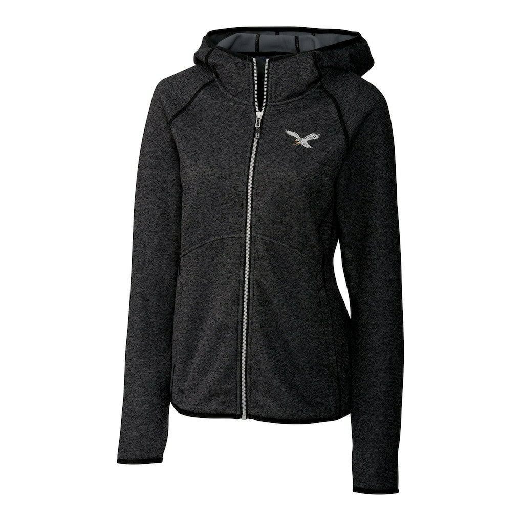 Cutter & Buck Women's Gridiron Classics Logo Mainsail Sweater-Knit Full-Zip Hoodie - Philadelphia Eagles Hoodies