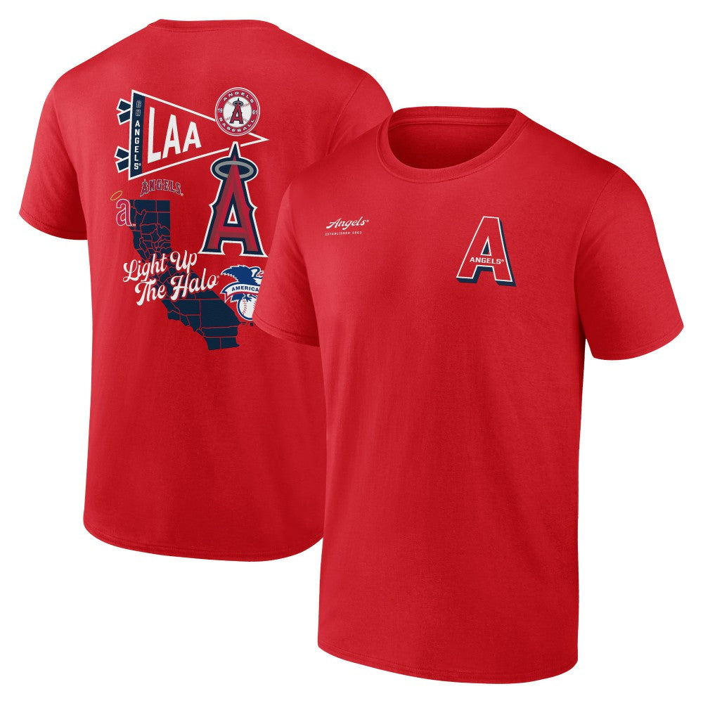 Red Los Angeles Angels Fanatics Split Zone T-Shirt