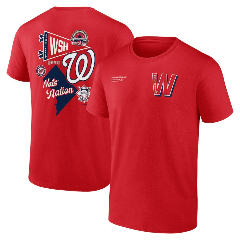 Red Washington Nationals Fanatics Split Zone T-Shirt