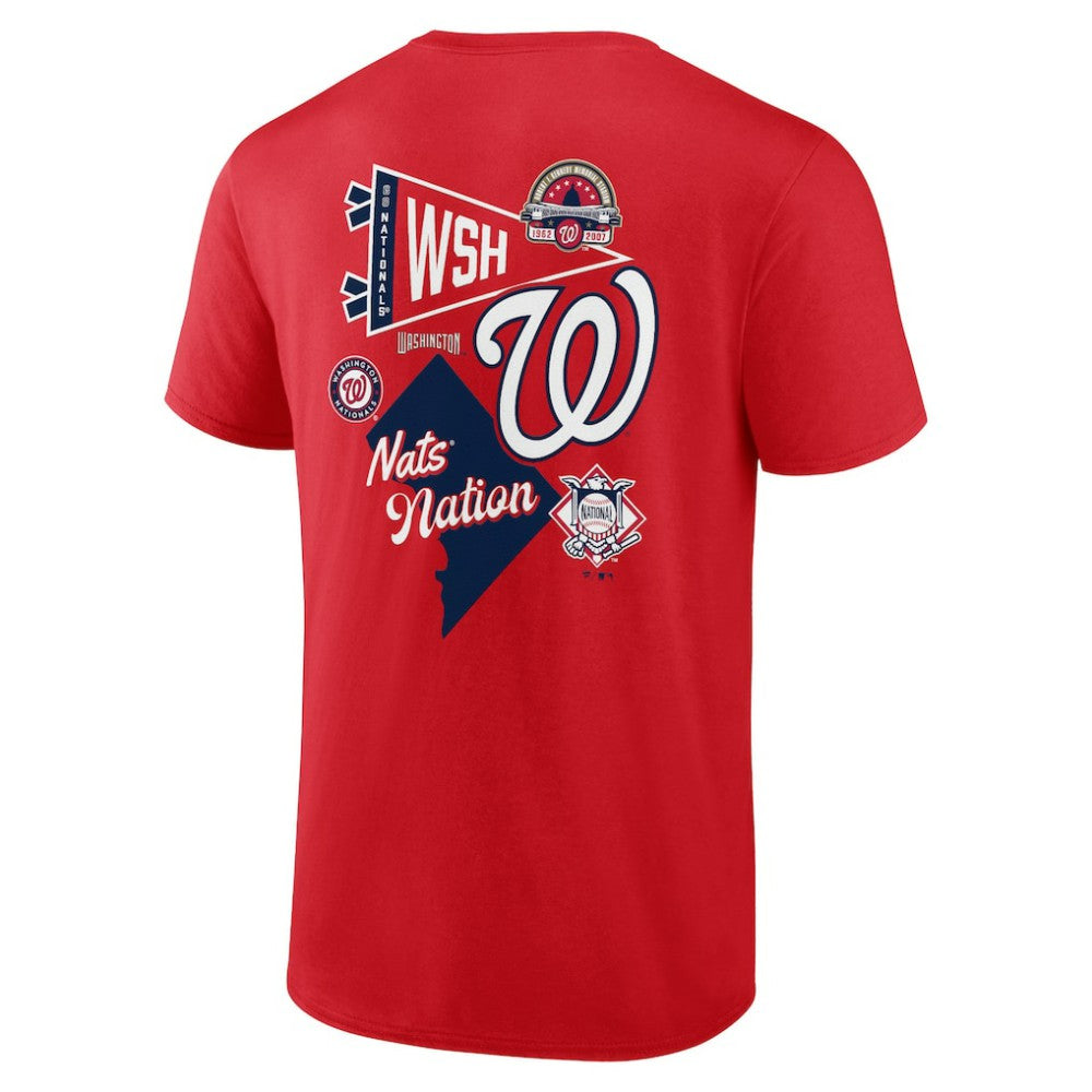 Red Washington Nationals Fanatics Split Zone T-Shirt