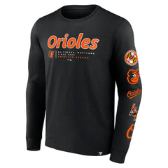 Black Baltimore Orioles Fanatics Strike the Goal Long Sleeve T-Shirt