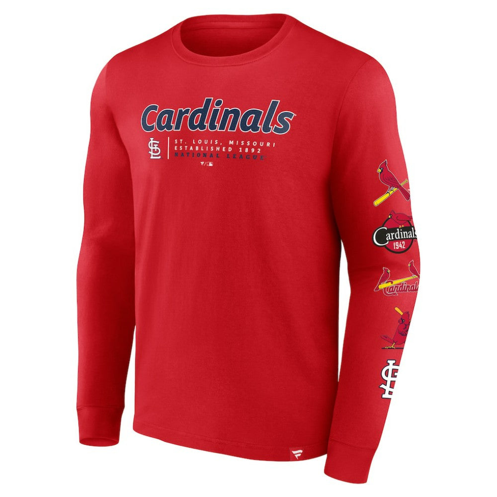Red St. Louis Cardinals Fanatics Strike the Goal Long Sleeve T-Shirt