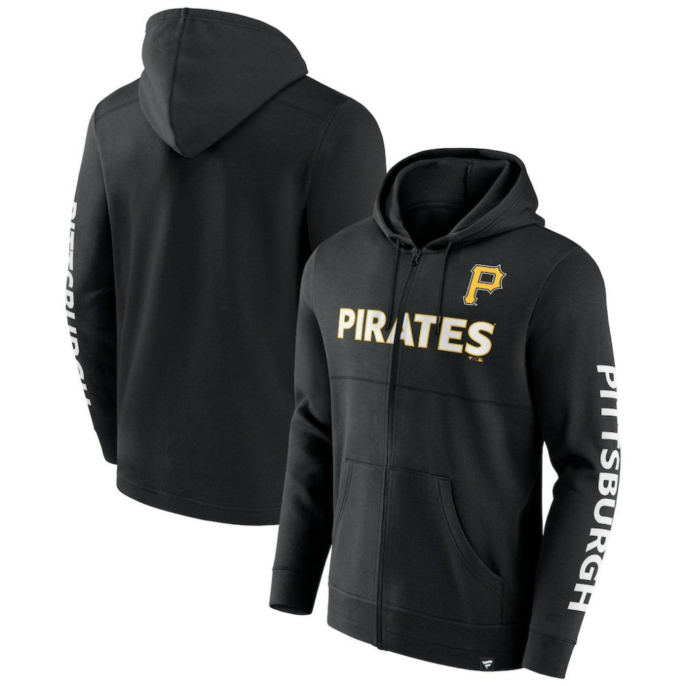 Black Pittsburgh Pirates Fanatics Ace Hoodie Full-Zip Sweatshirt