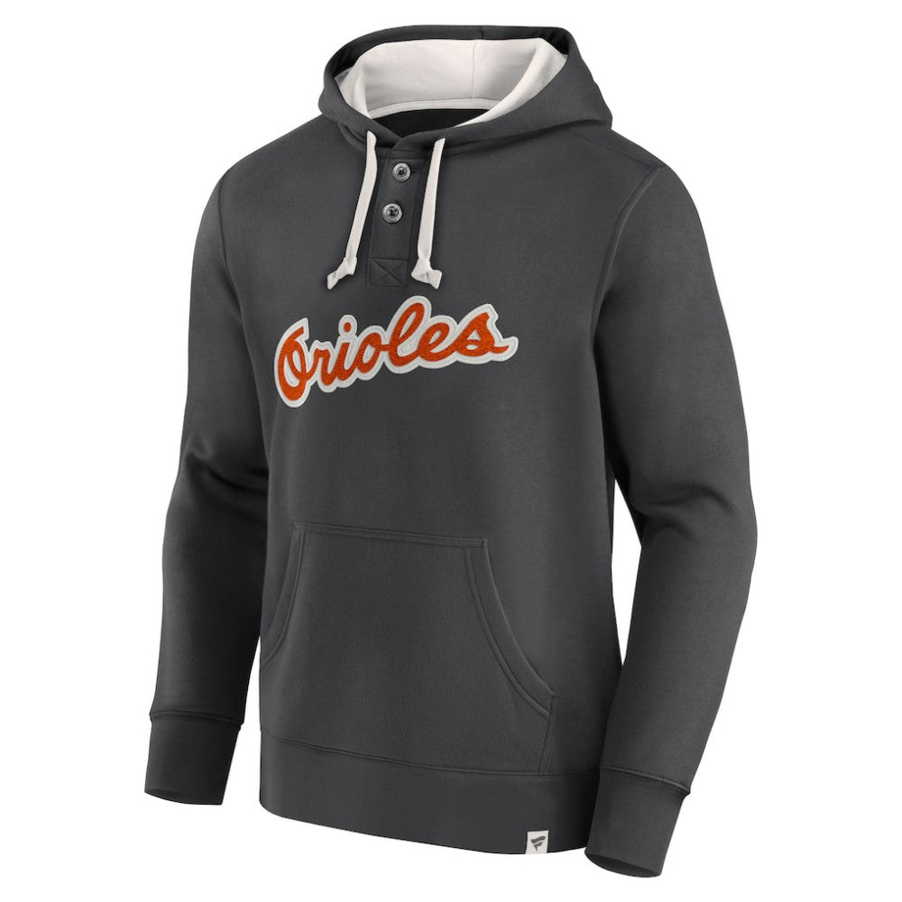 Fanatics Baltimore Orioles Black Plan for Adversity Henley Fleece Pullover Hoodie
