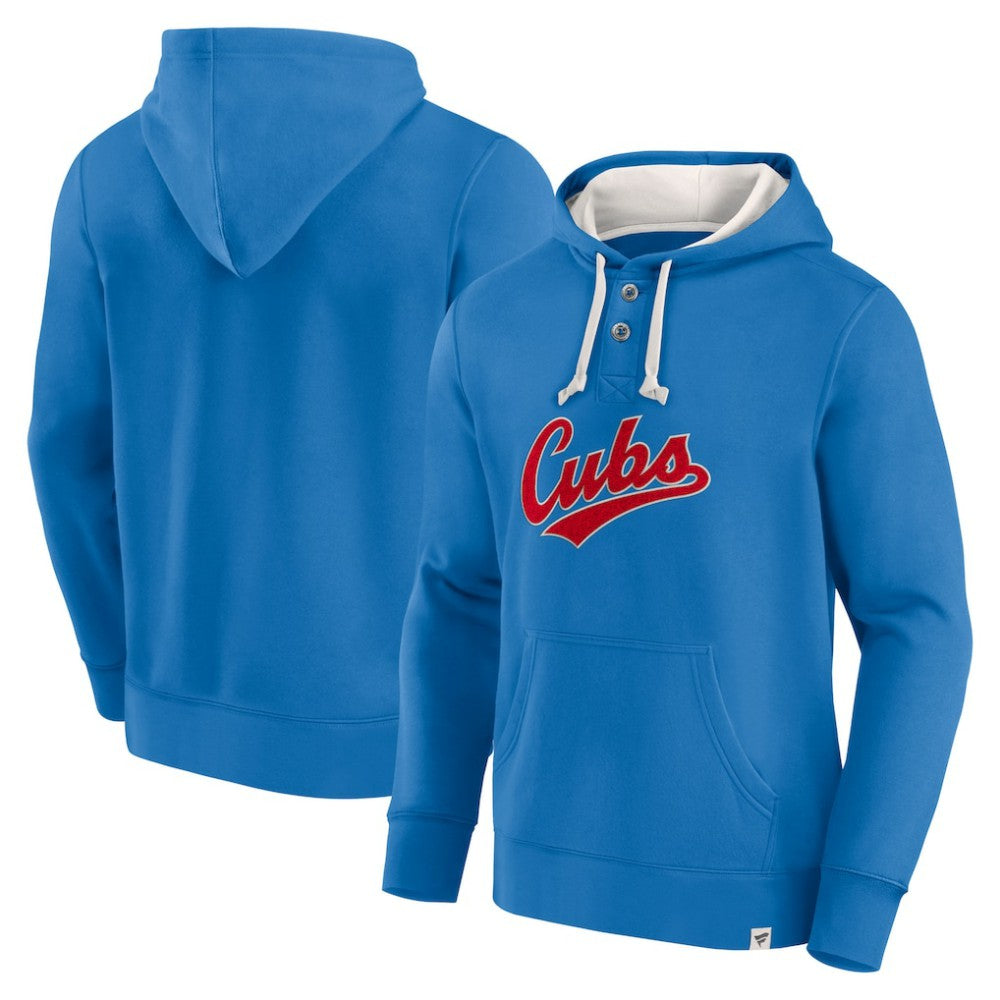 Fanatics Chicago Cubs Royal Plan for Adversity Henley Fleece Pullover Hoodie