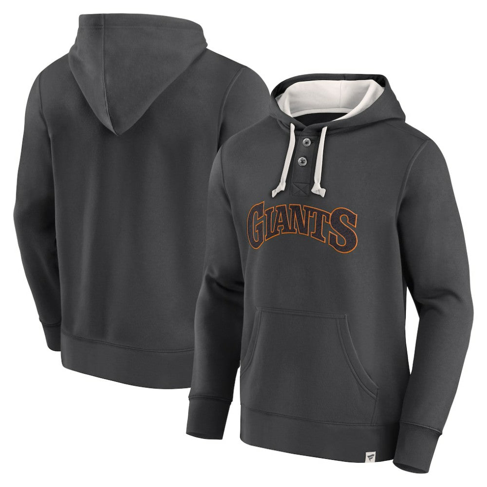 Fanatics San Francisco Giants Black Plan for Adversity Henley Fleece Pullover Hoodie