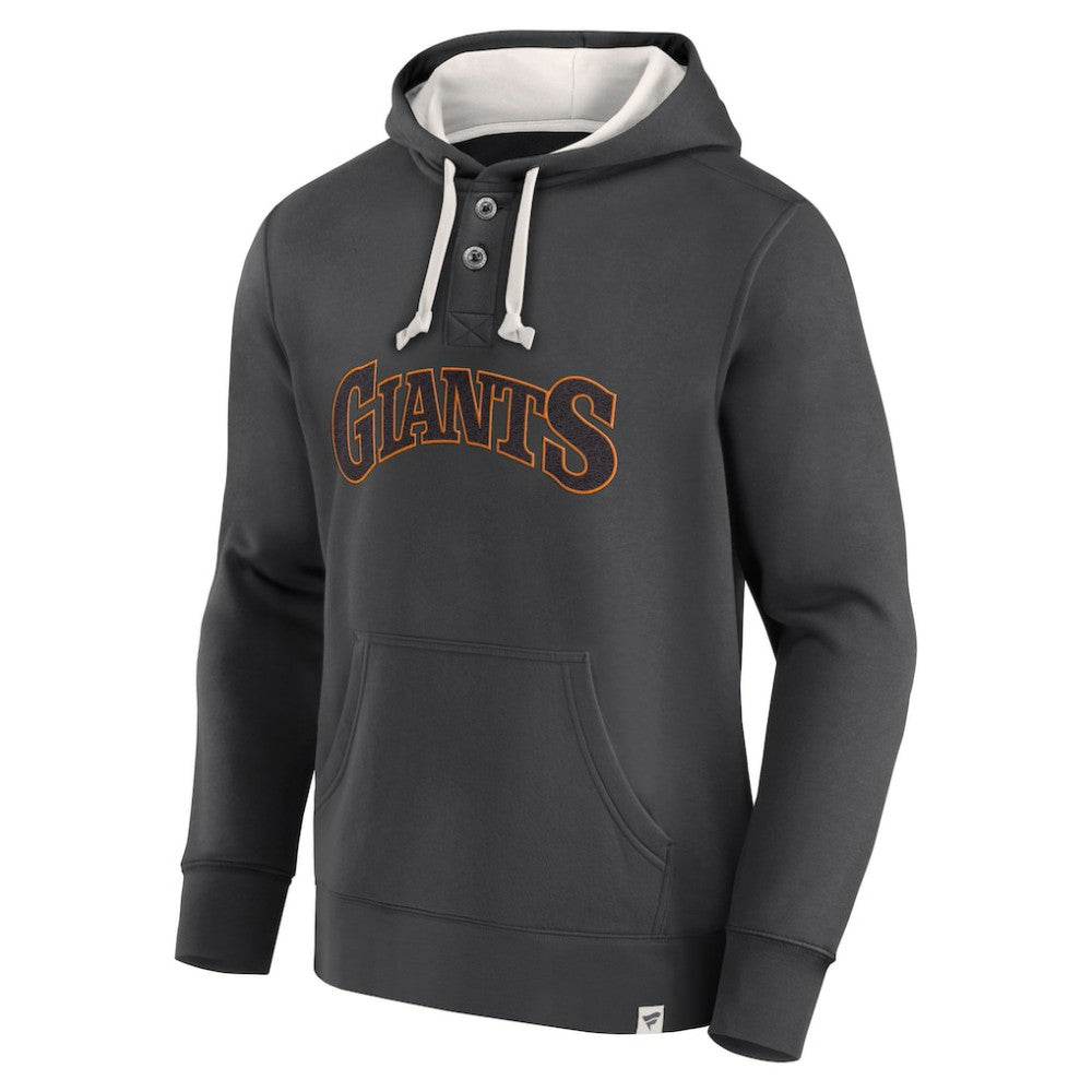 Fanatics San Francisco Giants Black Plan for Adversity Henley Fleece Pullover Hoodie