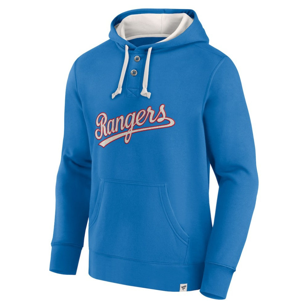 Fanatics Texas Rangers Royal Plan for Adversity Henley Fleece Pullover Hoodie