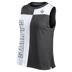 Women's Script Color Block Tank Top - New Orleans Saints Tops