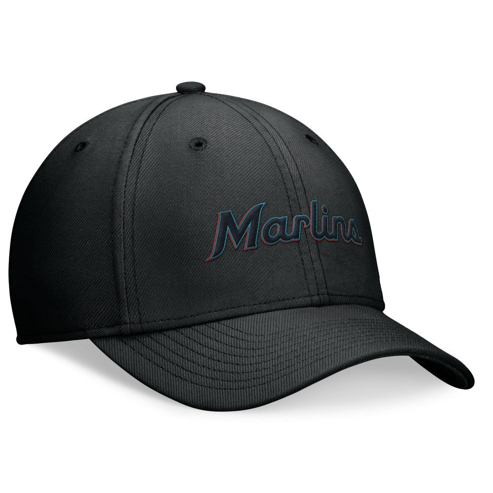 Black Miami Marlins Nike Performance Flex Hat
