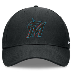 Black Miami Marlins Nike Club Performance Adjustable Hat