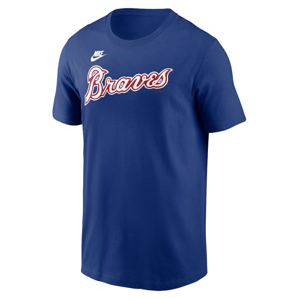 Royal Hank Aaron Atlanta Braves Nike Cooperstown Collection Fuse Name & Number T-Shirt