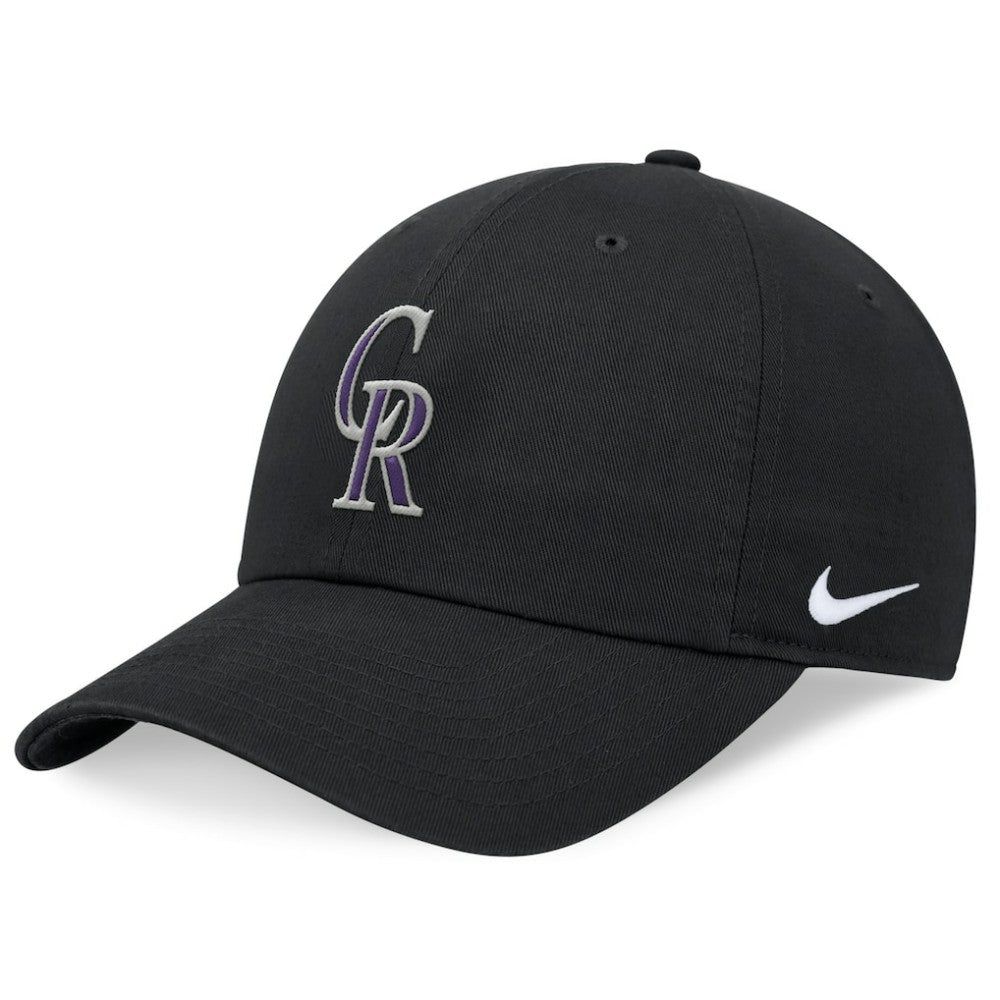 Black Colorado Rockies Nike Club Adjustable Hat