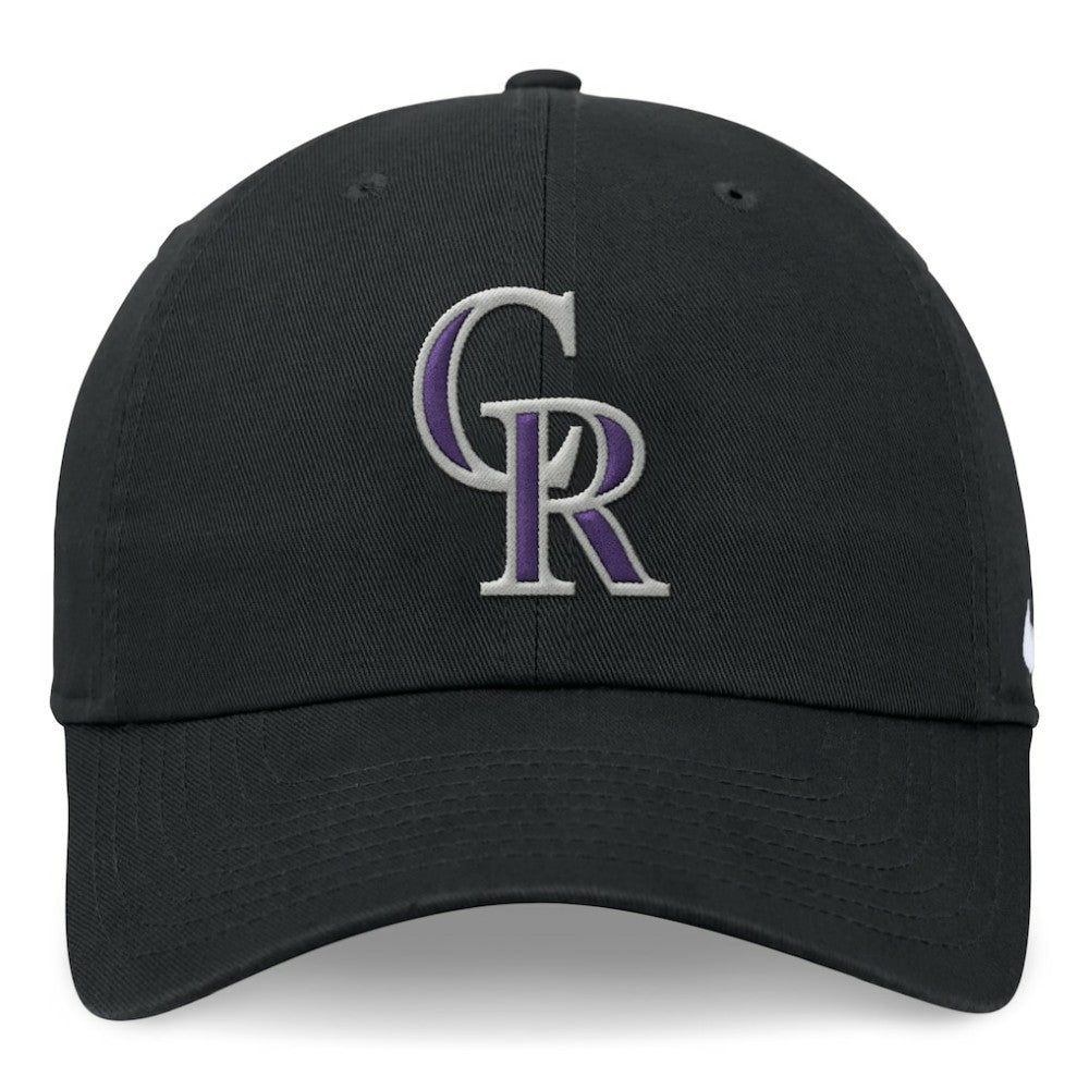 Black Colorado Rockies Nike Club Adjustable Hat