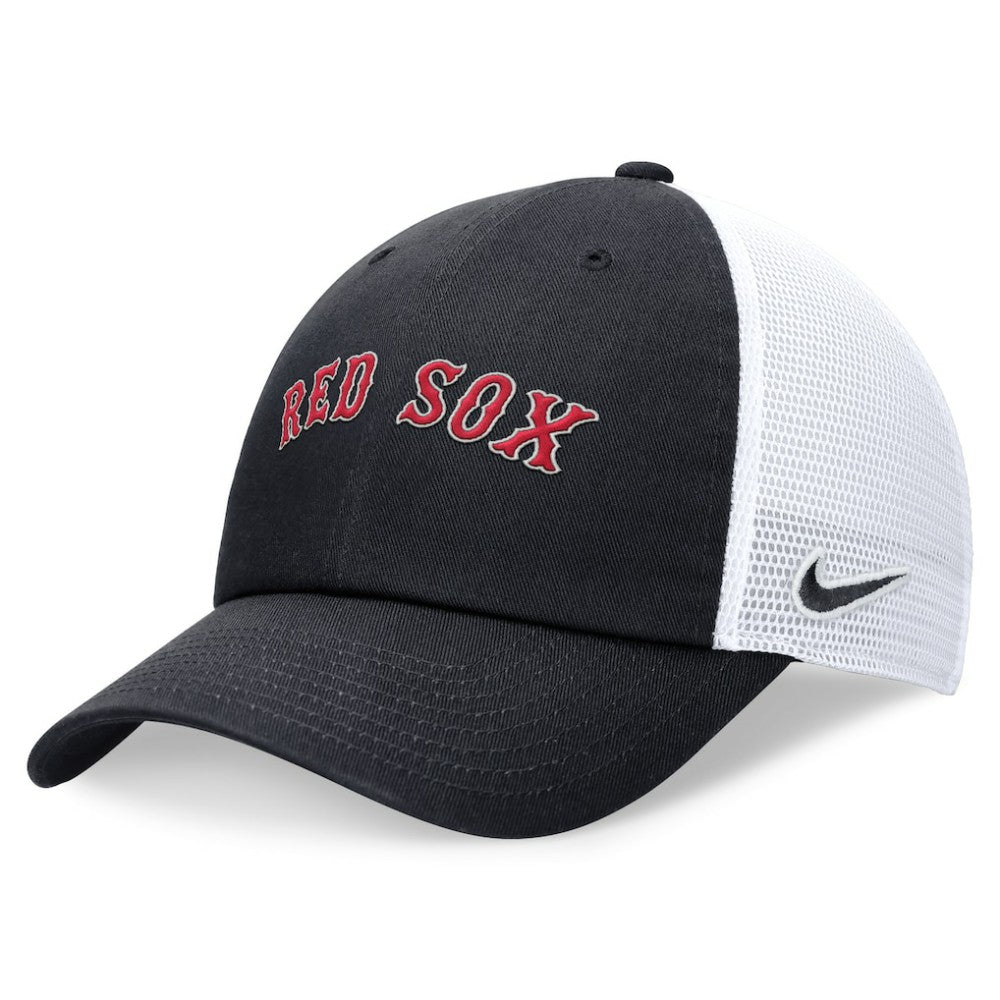 Navy Boston Red Sox Nike Wordmark Adjustable Trucker Hat