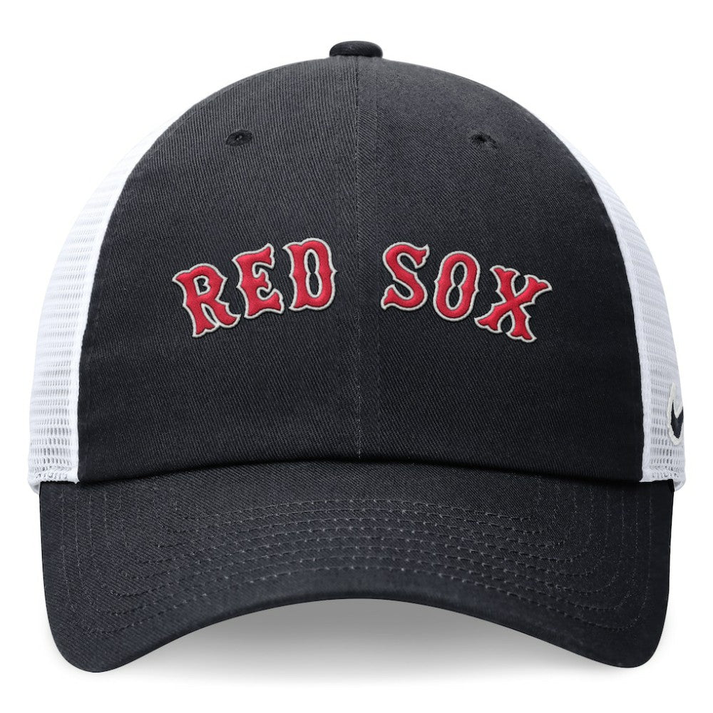 Navy Boston Red Sox Nike Wordmark Adjustable Trucker Hat