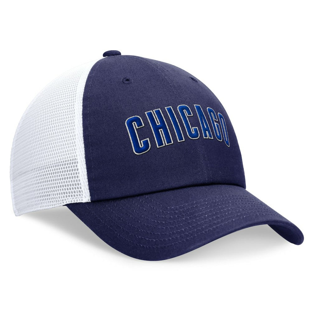 Royal Chicago Cubs Nike Wordmark Adjustable Trucker Hat