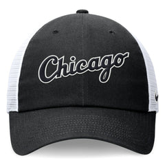 Black Chicago White Sox Nike Wordmark Adjustable Trucker Hat