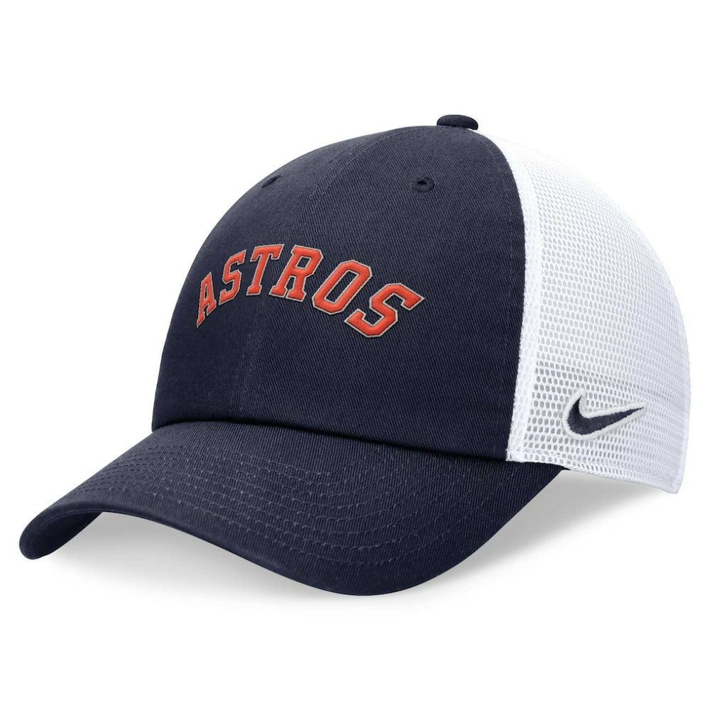 Navy Houston Astros Nike Wordmark Adjustable Trucker Hat