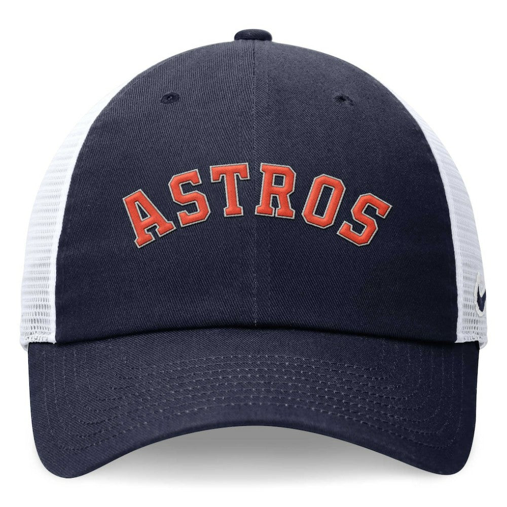 Navy Houston Astros Nike Wordmark Adjustable Trucker Hat