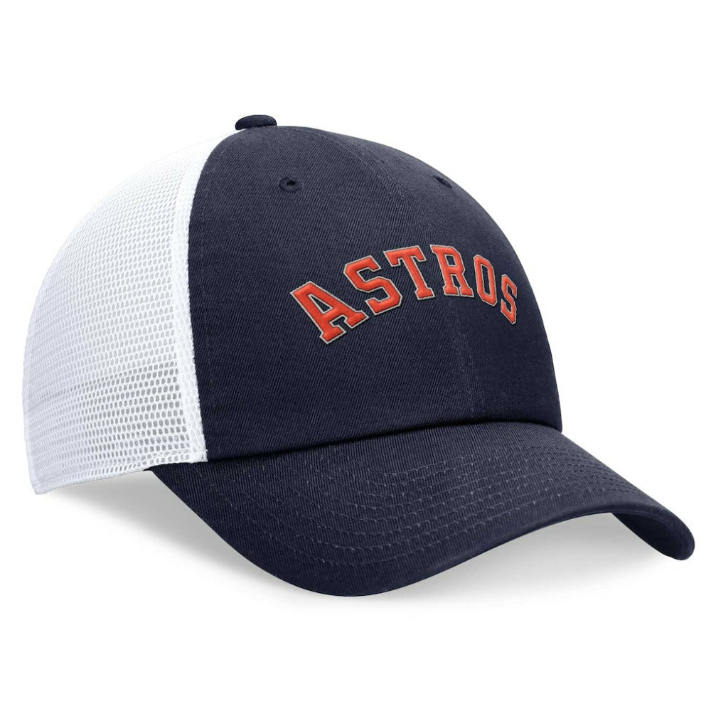 Navy Houston Astros Nike Wordmark Adjustable Trucker Hat