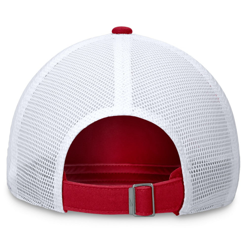 Red Los Angeles Angels Nike Wordmark Adjustable Trucker Hat