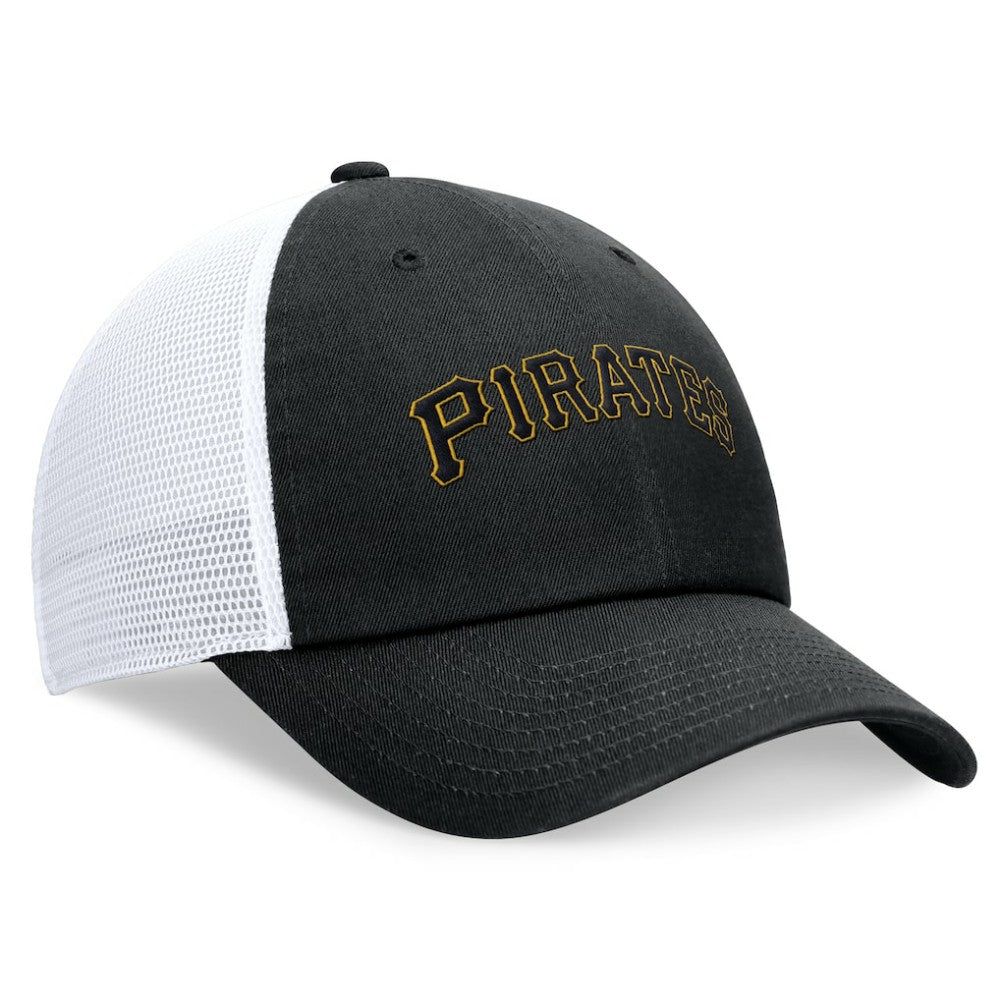 Black Pittsburgh Pirates Nike Wordmark Adjustable Trucker Hat