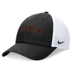 Black San Francisco Giants Nike Wordmark Adjustable Trucker Hat