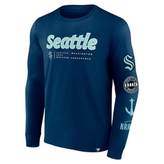 NHL Seattle Kraken Fanatics Strike the Goal Long Sleeve T-Shirt