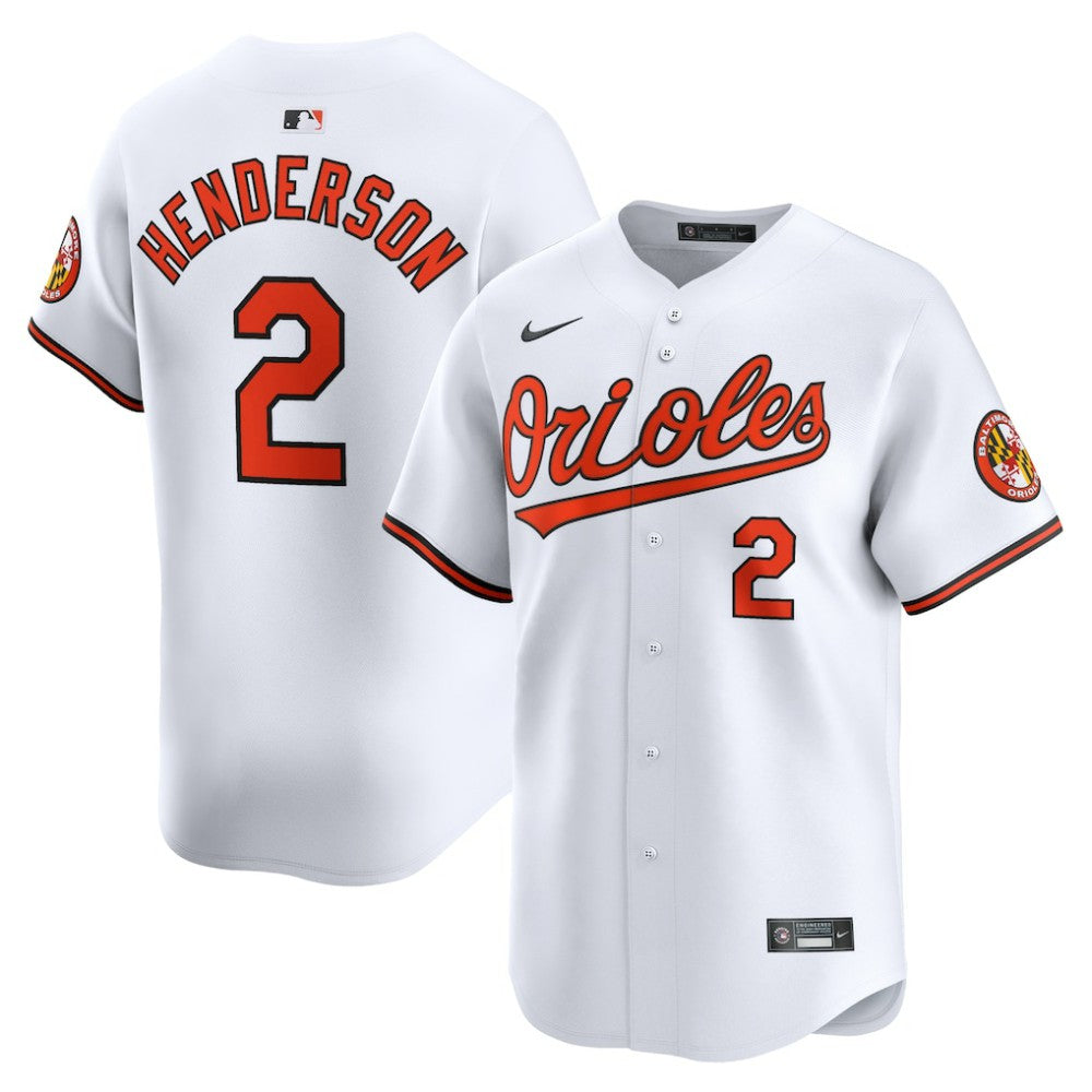 White Gunnar Henderson Baltimore Orioles Nike Home Limited Player Jersey