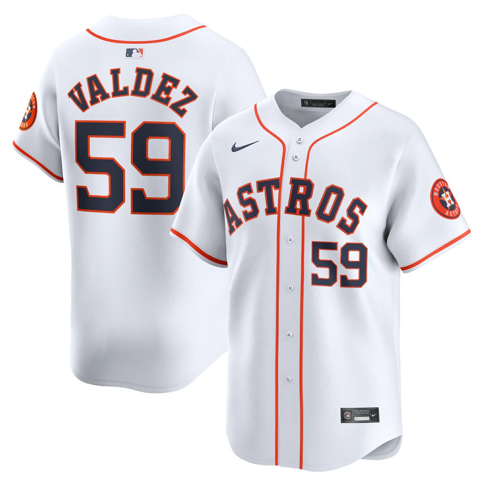 White Framber Valdez Houston Astros Nike Home Limited Player Jersey