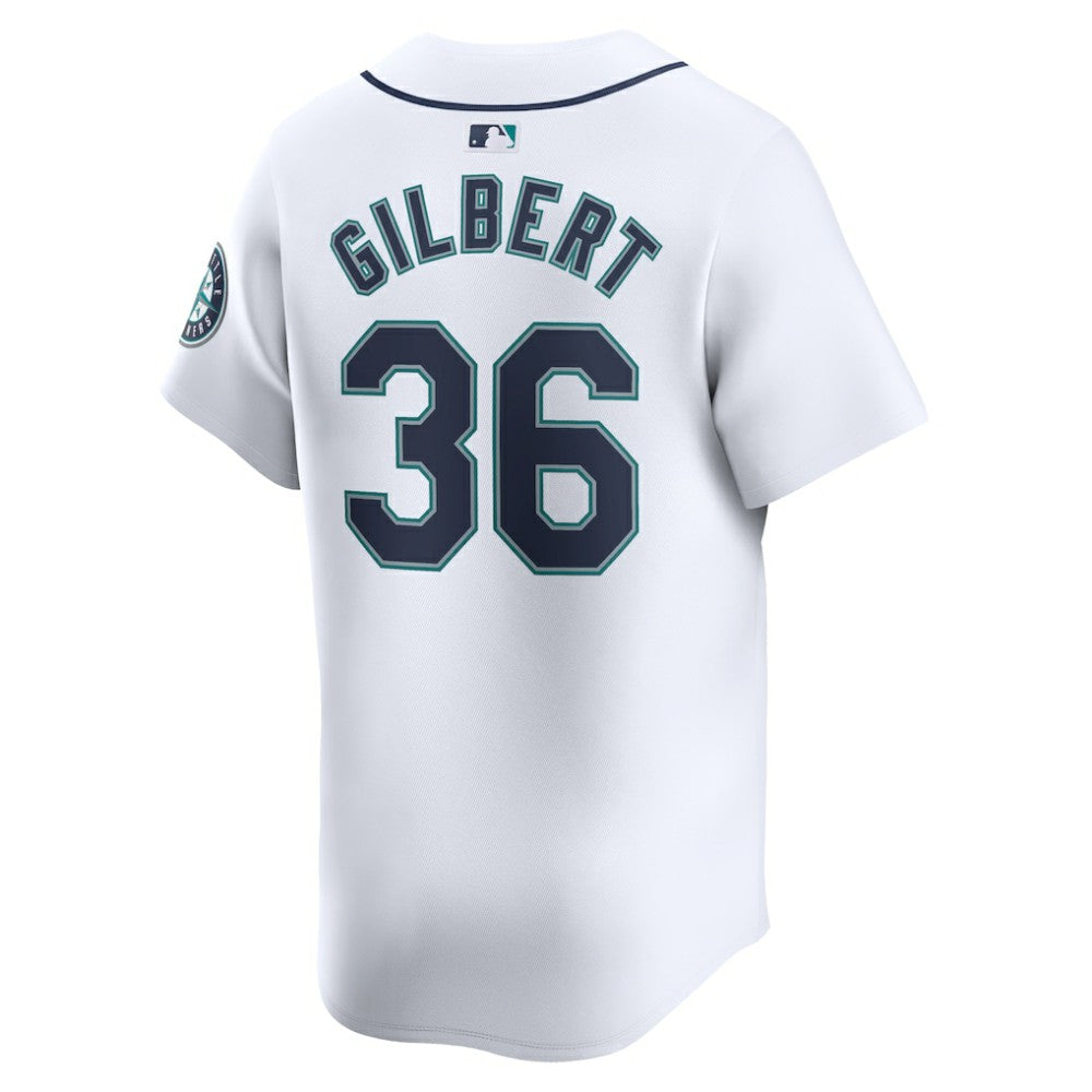 White Logan Gilbert Seattle Mariners Nike Home Limited Player Jersey