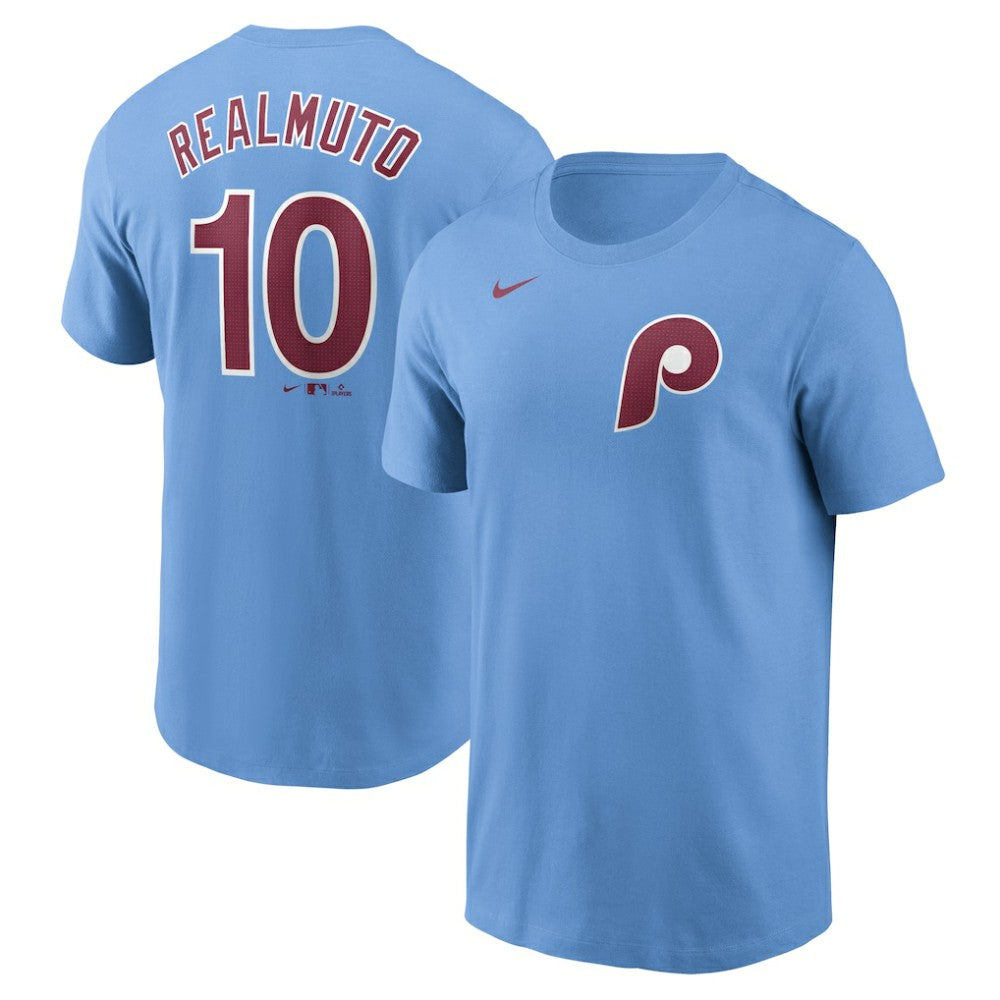 Light Blue J.T. Realmuto Philadelphia Phillies Nike Fuse Name & Number T-Shirt