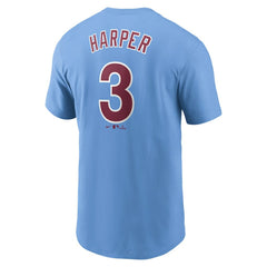 Light Blue Bryce Harper Philadelphia Phillies Nike Fuse Name & Number T-Shirt