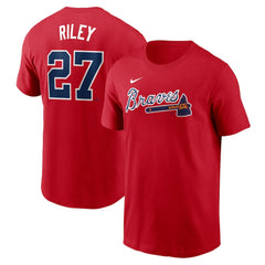 Red Austin Riley Atlanta Braves Nike Fuse Name & Number T-Shirt