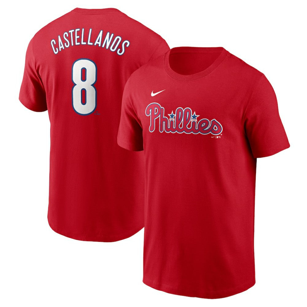 Red Nick Castellanos Philadelphia Phillies Nike Fuse Name & Number T-Shirt