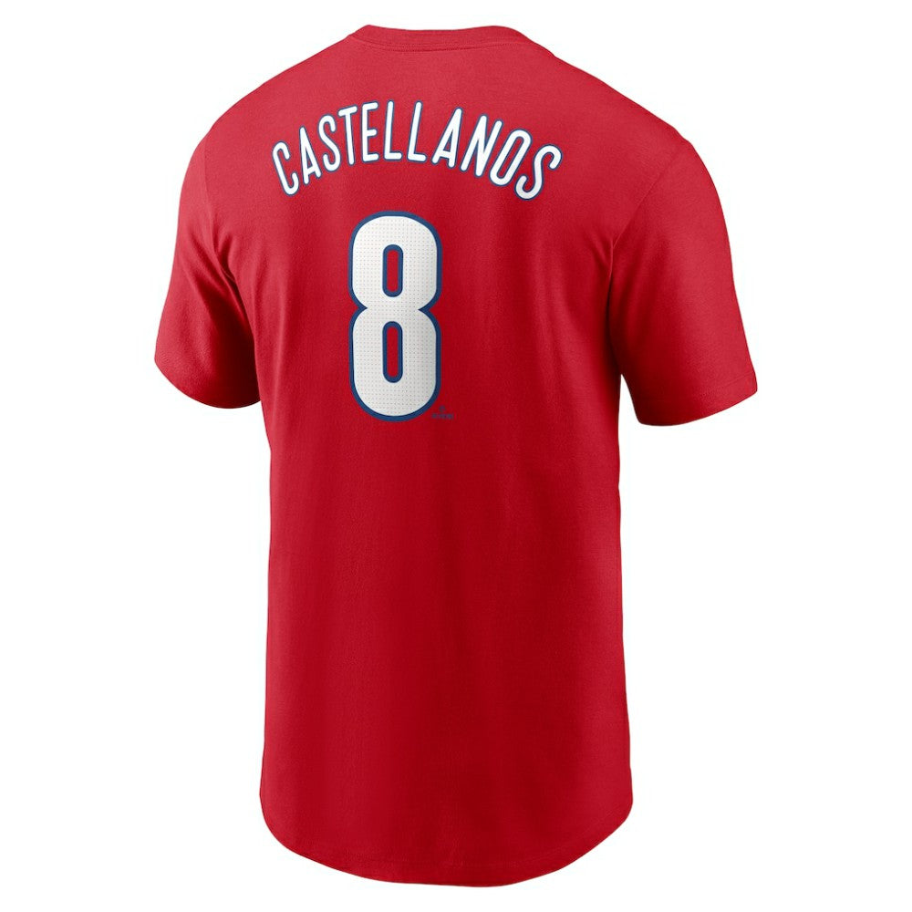 Red Nick Castellanos Philadelphia Phillies Nike Fuse Name & Number T-Shirt