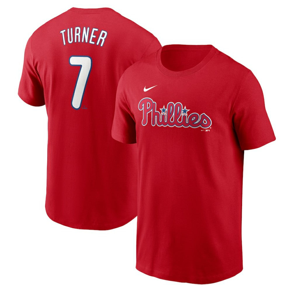 Red Trea Turner Philadelphia Phillies Nike Fuse Name & Number T-Shirt