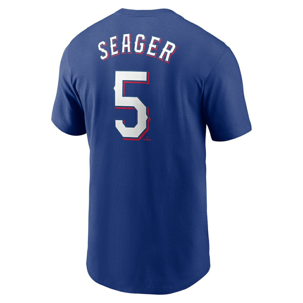 Royal Corey Seager Texas Rangers Nike Fuse Name & Number T-Shirt