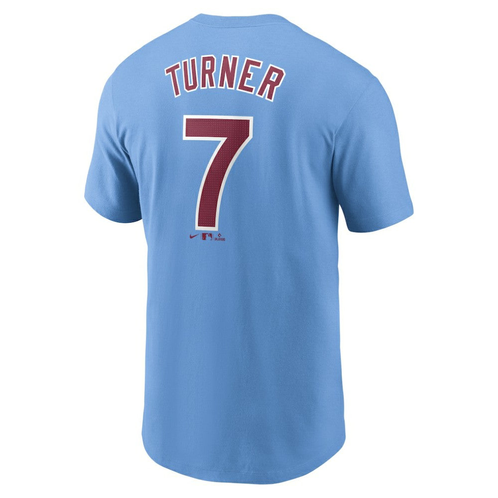 Light Blue Trea Turner Philadelphia Phillies Nike Fuse Name & Number T-Shirt