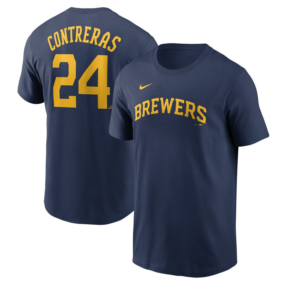 Navy William Contreras Milwaukee Brewers Nike Fuse Name & Number T-Shirt