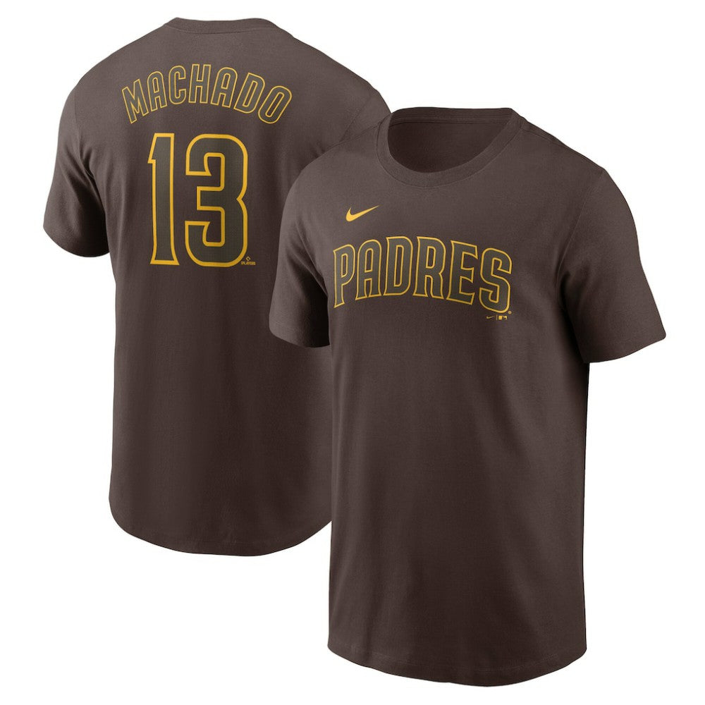 Brown Manny Machado San Diego Padres Nike Fuse Name & Number T-Shirt
