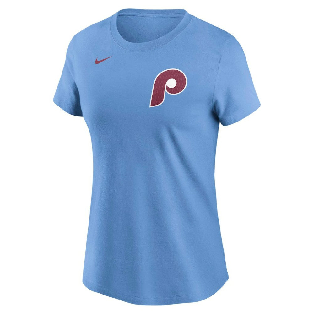 Light Blue Bryce Harper Philadelphia Phillies Nike Women's Cooperstown Collection Fuse Name & Number T-Shirt