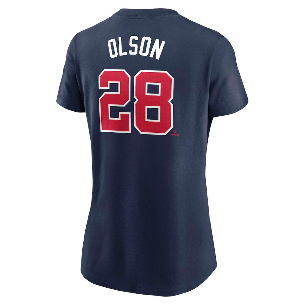 Navy Matt Olson Atlanta Braves Nike Women's Cooperstown Collection Fuse Name & Number T-Shirt