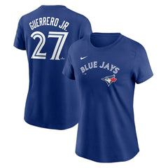 Royal Vladimir Guerrero Jr. Toronto Blue Jays Nike Women's Cooperstown Collection Fuse Name & Number T-Shirt