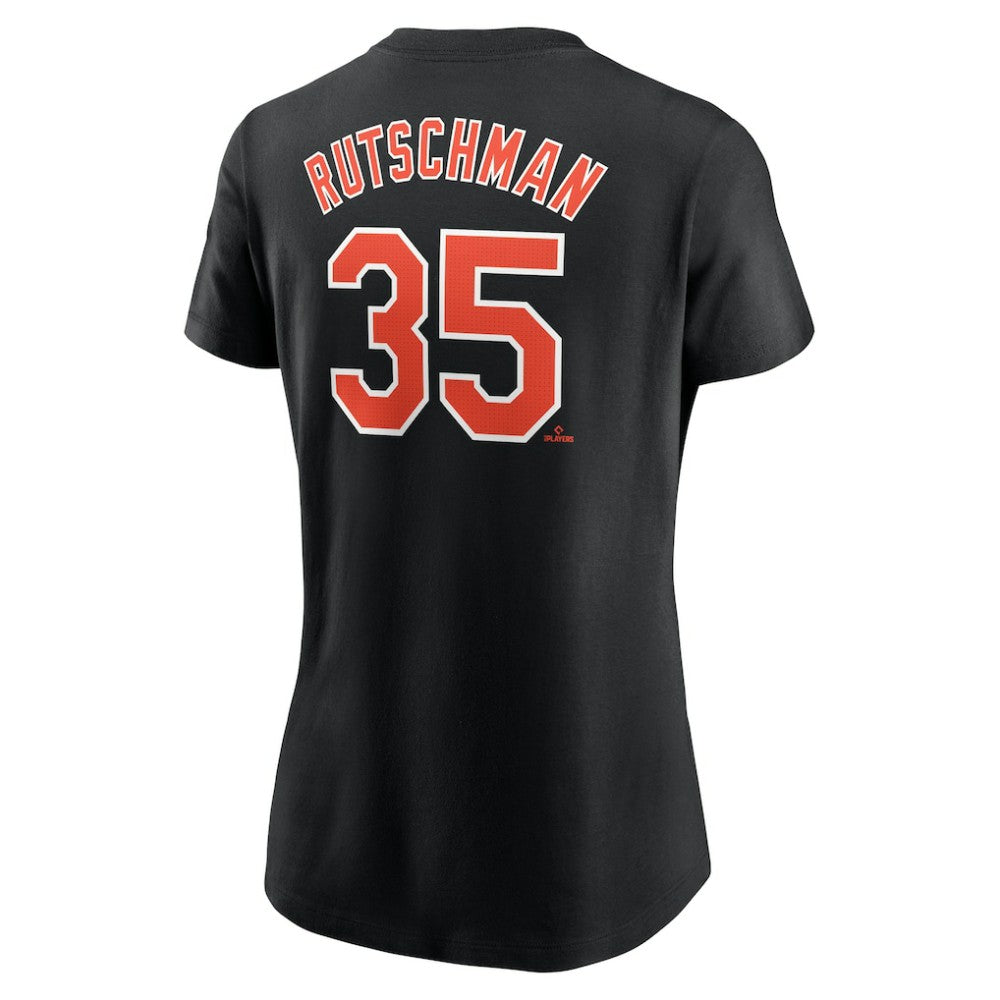 Black Adley Rutschman Baltimore Orioles Nike Women's Cooperstown Collection Fuse Name & Number T-Shirt