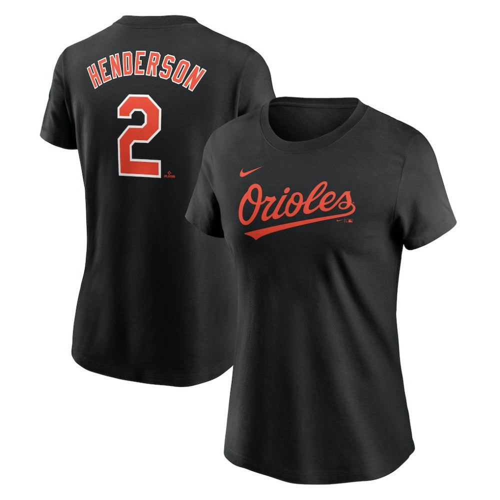 Black Gunnar Henderson Baltimore Orioles Nike Women's Cooperstown Collection Fuse Name & Number T-Shirt