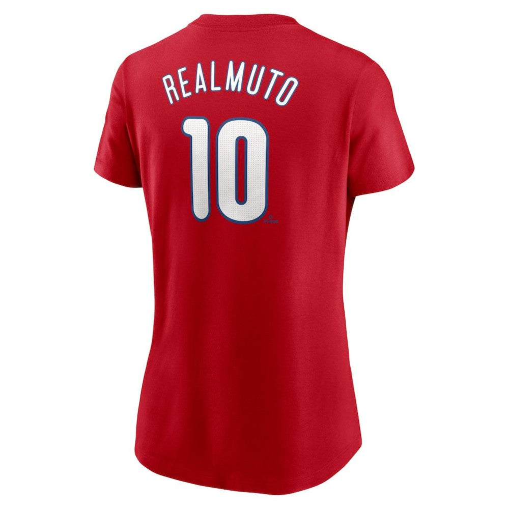 Red J.T. Realmuto Philadelphia Phillies Nike Women's Cooperstown Collection Fuse Name & Number T-Shirt
