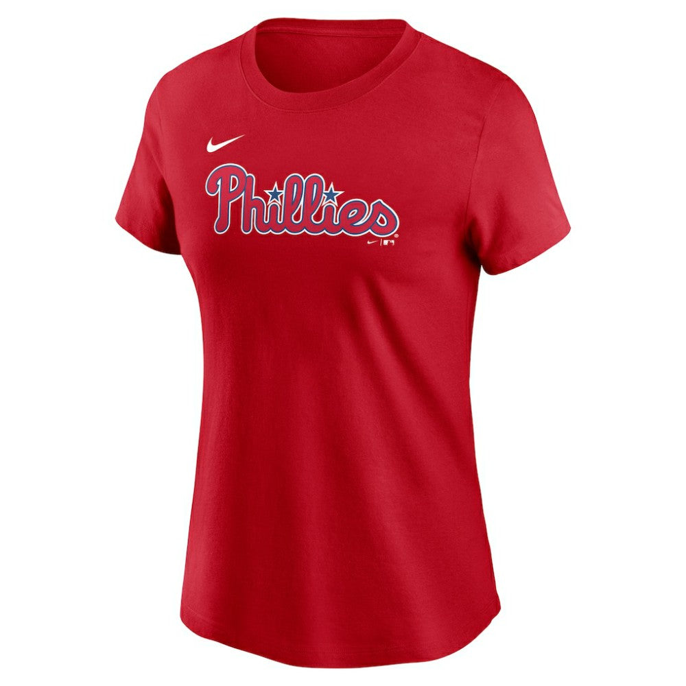 Red Trea Turner Philadelphia Phillies Nike Women's Cooperstown Collection Fuse Name & Number T-Shirt