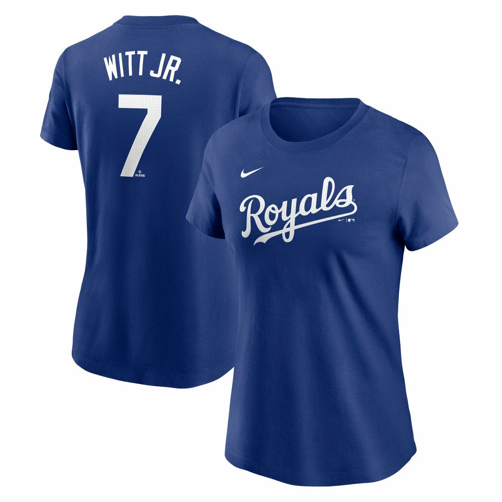 Royal Bobby Witt Jr. Kansas City Royals Nike Women's Cooperstown Collection Fuse Name & Number T-Shirt